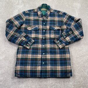 Pine Grove Wool Blend Flannel Quilted Shacket Jacket Men's Size M Multicolor